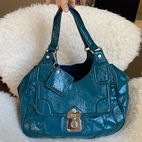 DOLCE & GABBANA “Allyson Bag” Vintage Green Leather Authentic Shoulder Purse - Picture 14 of 16